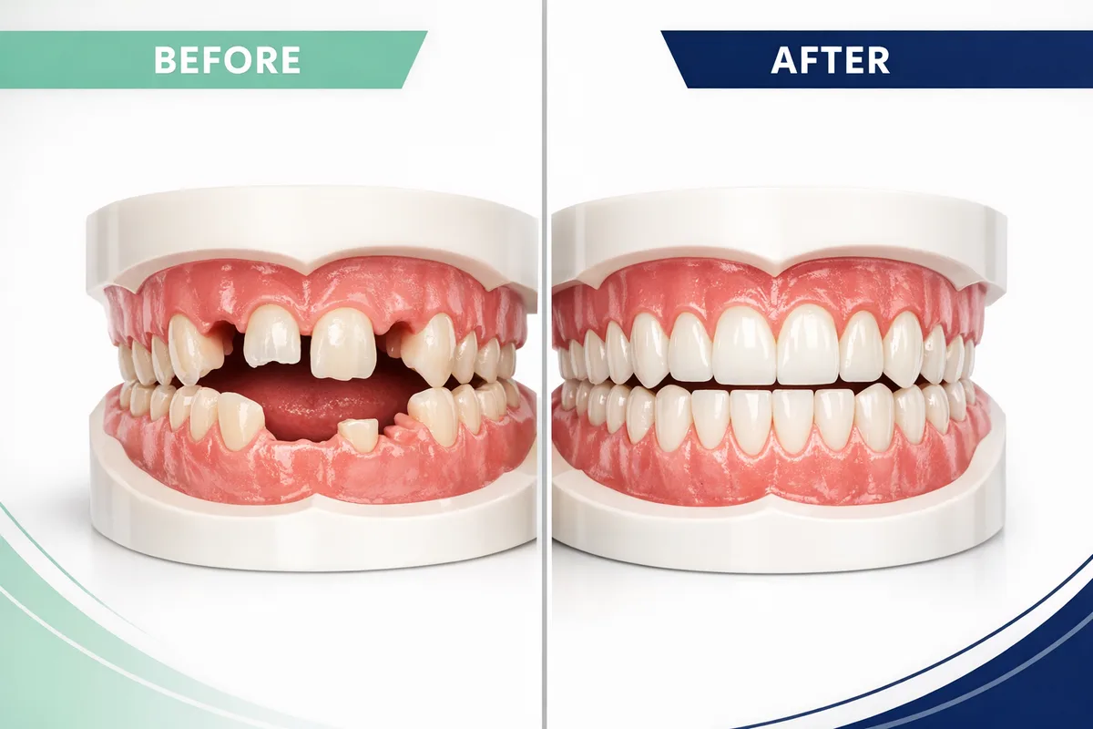 תוצאות השתלת שיניים כל הפה - וידנט